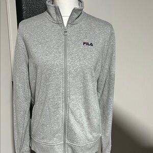 Fila Gray Full-Zip Sweatshirt